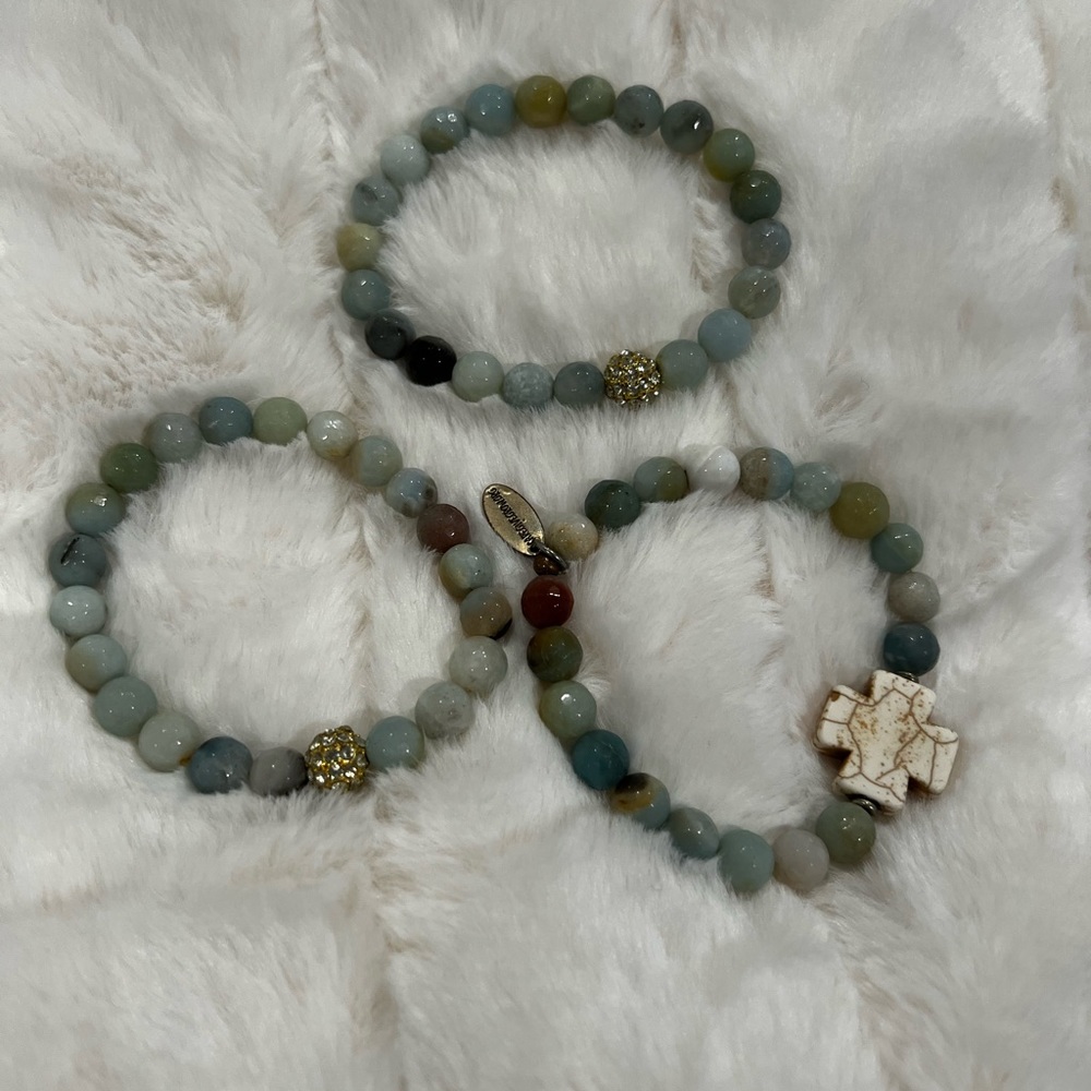 Sea foam green bracelet set of 3